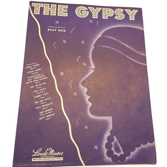 The Gypsy Piano Sheet Music by Billy Reid 1946 Sammy Kaye Ink Spots - Picture 1 of 3